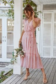 MARNIE MIDI DRESS - PINK PRINT - Image 5