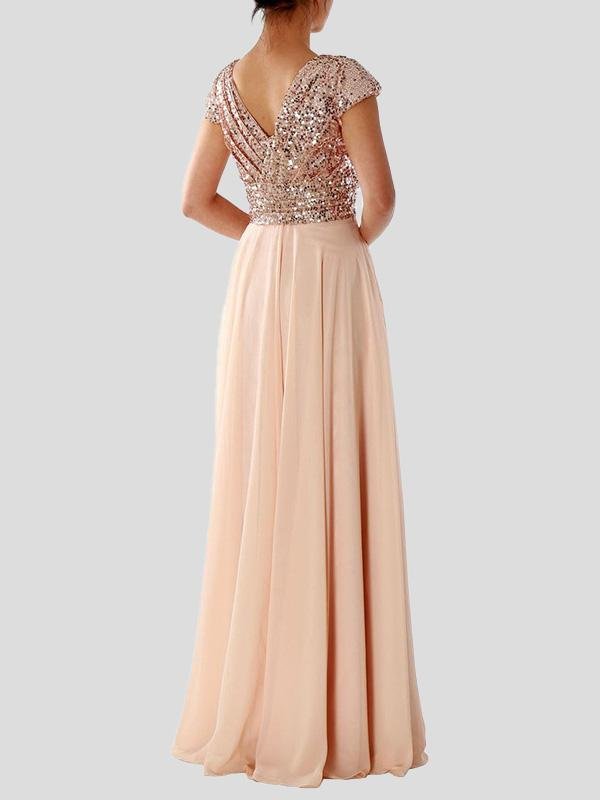 364D1DD0-87F0-C4CE-22F3-442422FBA5B5.jpg Women's Dresses V-Neck Sequin Evening Dress - Image 1