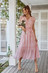 MARNIE MIDI DRESS - PINK PRINT - Image 3