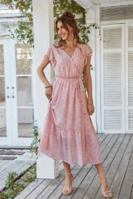 MARNIE MIDI DRESS - PINK PRINT - Image 2