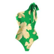 One Shoulder Printed One Piece Swimsuit and Cover Up - Image 2
