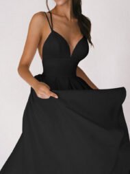 Women's Dresses Solid Sling Bare Back Sleeveless Dress - Image 10